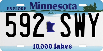 MN license plate 592SWY