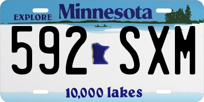 MN license plate 592SXM