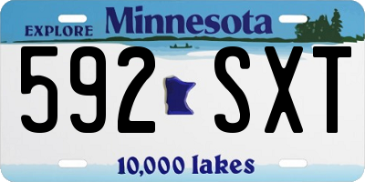 MN license plate 592SXT