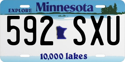 MN license plate 592SXU