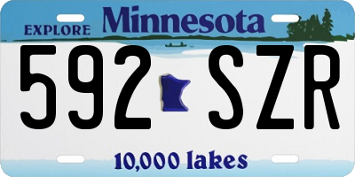 MN license plate 592SZR