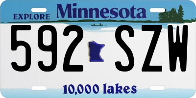 MN license plate 592SZW