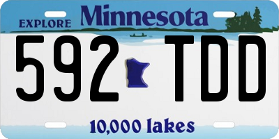 MN license plate 592TDD