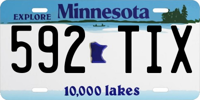 MN license plate 592TIX