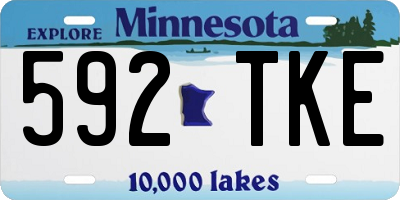 MN license plate 592TKE