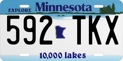 MN license plate 592TKX