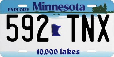 MN license plate 592TNX