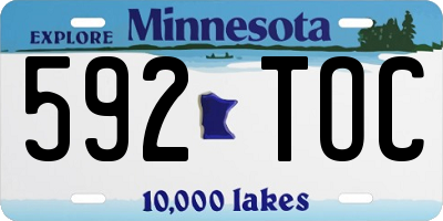 MN license plate 592TOC