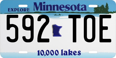 MN license plate 592TOE
