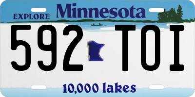 MN license plate 592TOI