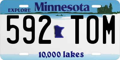 MN license plate 592TOM