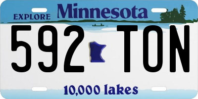 MN license plate 592TON