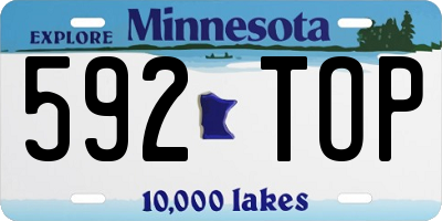 MN license plate 592TOP