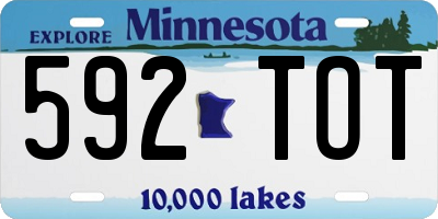 MN license plate 592TOT