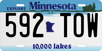 MN license plate 592TOW