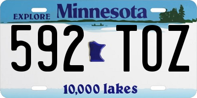 MN license plate 592TOZ
