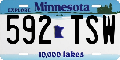 MN license plate 592TSW