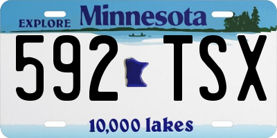 MN license plate 592TSX
