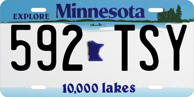 MN license plate 592TSY