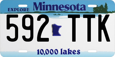 MN license plate 592TTK