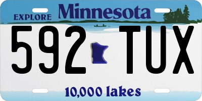 MN license plate 592TUX