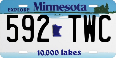 MN license plate 592TWC