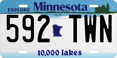 MN license plate 592TWN