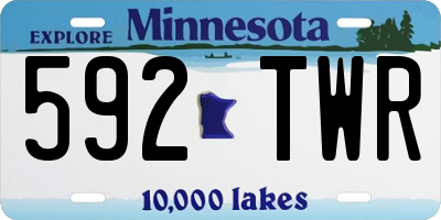 MN license plate 592TWR