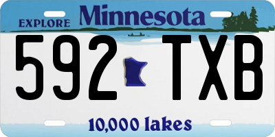 MN license plate 592TXB