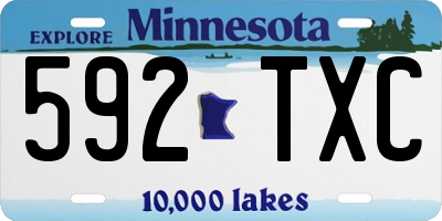 MN license plate 592TXC