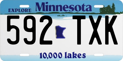 MN license plate 592TXK