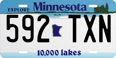 MN license plate 592TXN