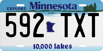 MN license plate 592TXT