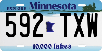 MN license plate 592TXW