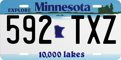 MN license plate 592TXZ