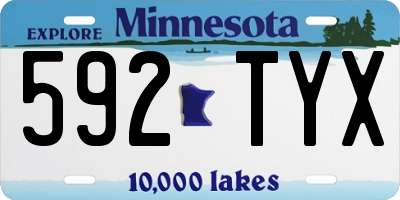 MN license plate 592TYX