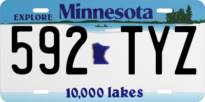 MN license plate 592TYZ