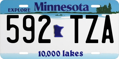 MN license plate 592TZA