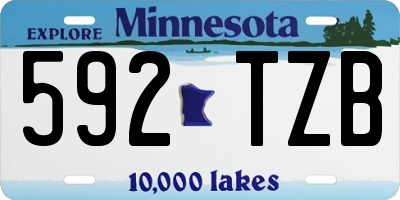 MN license plate 592TZB