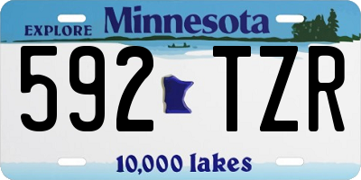 MN license plate 592TZR