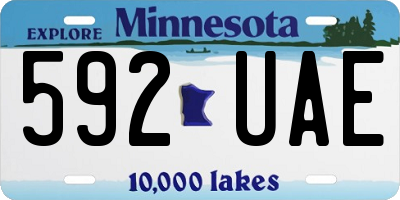 MN license plate 592UAE