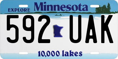 MN license plate 592UAK