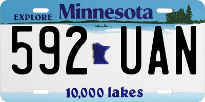 MN license plate 592UAN