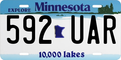 MN license plate 592UAR