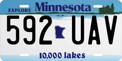 MN license plate 592UAV