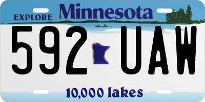 MN license plate 592UAW