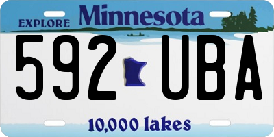 MN license plate 592UBA