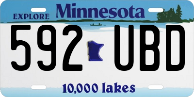 MN license plate 592UBD