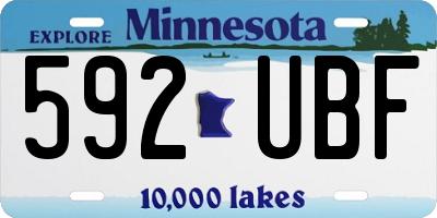 MN license plate 592UBF
