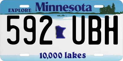 MN license plate 592UBH